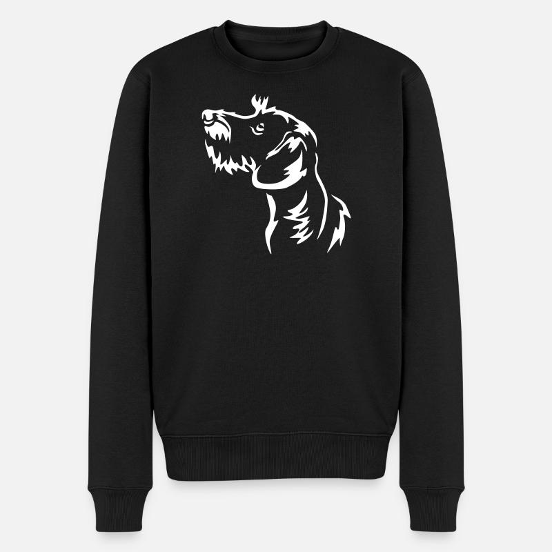 Dackel Kopf "Black Edition" - Männer Premium Bio Pullover - Schwarz