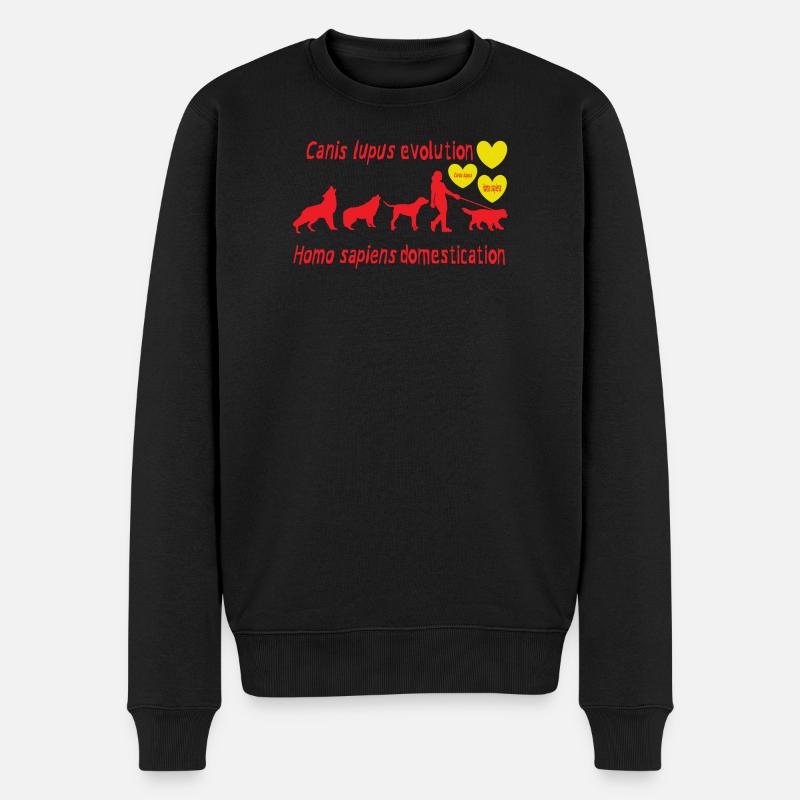 Canis lupus evolution Homo sapiens domestication - Men's Premium Organic Jumper - black