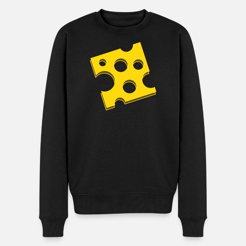 Käse Cheese - Männer Premium Bio Pullover - Schwarz