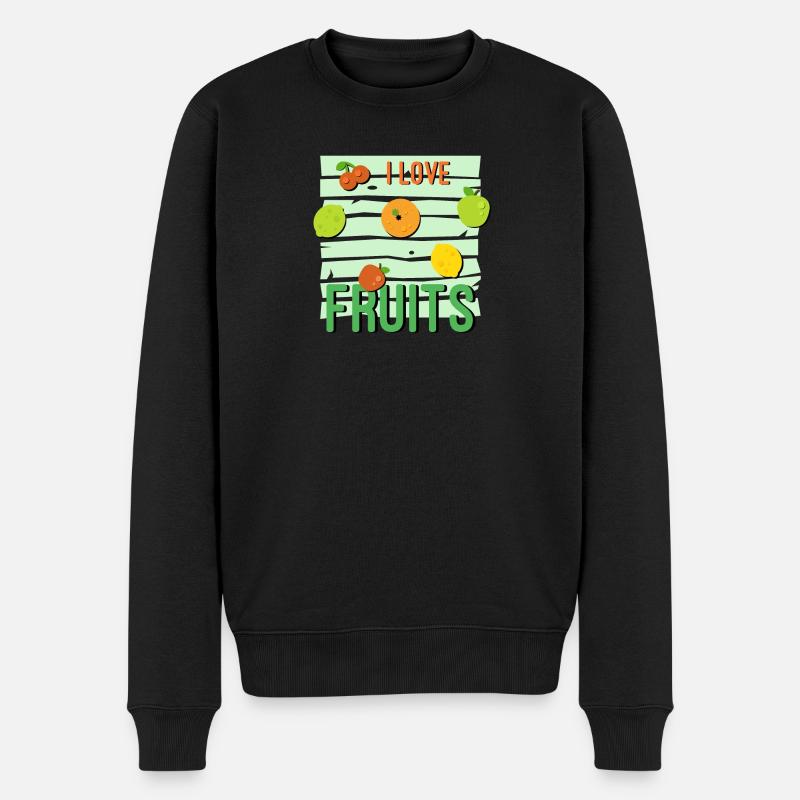 I love Fruits - Männer Premium Bio Pullover - Schwarz