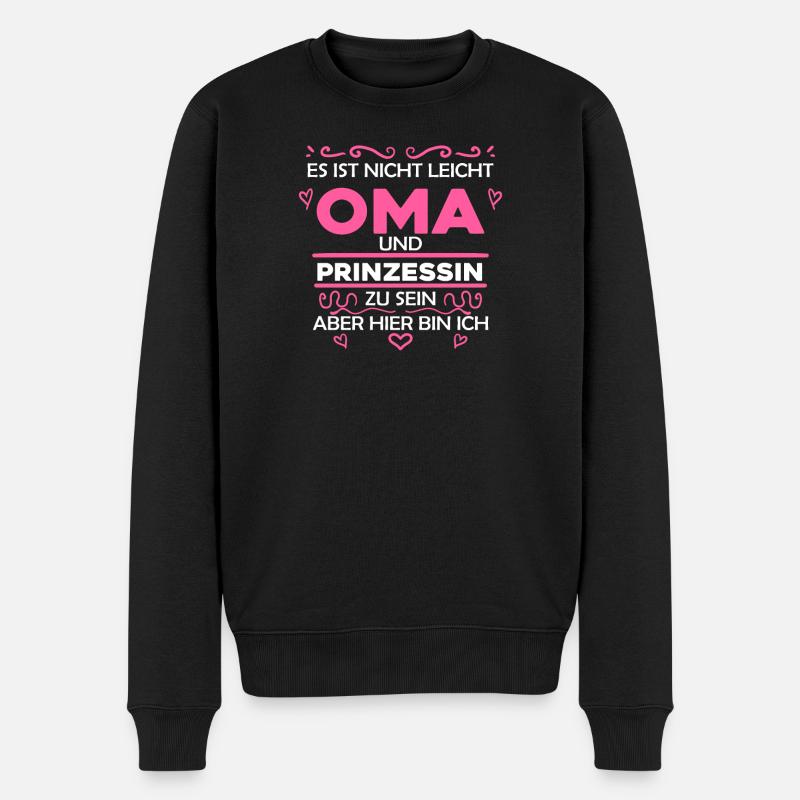 Oma Prinzessin - Männer Premium Bio Pullover - Schwarz