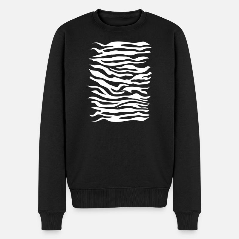 Zebra pattern white - Men's Premium Organic Jumper - black