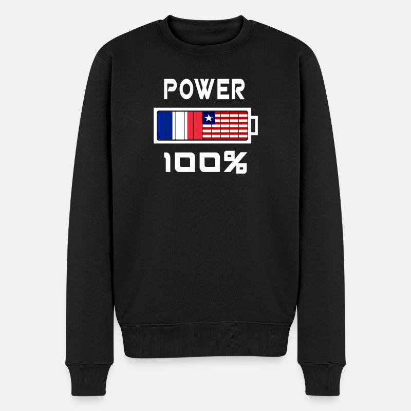 Liberia und Frankreich sind an der Macht - Männer Premium Bio Pullover - Schwarz