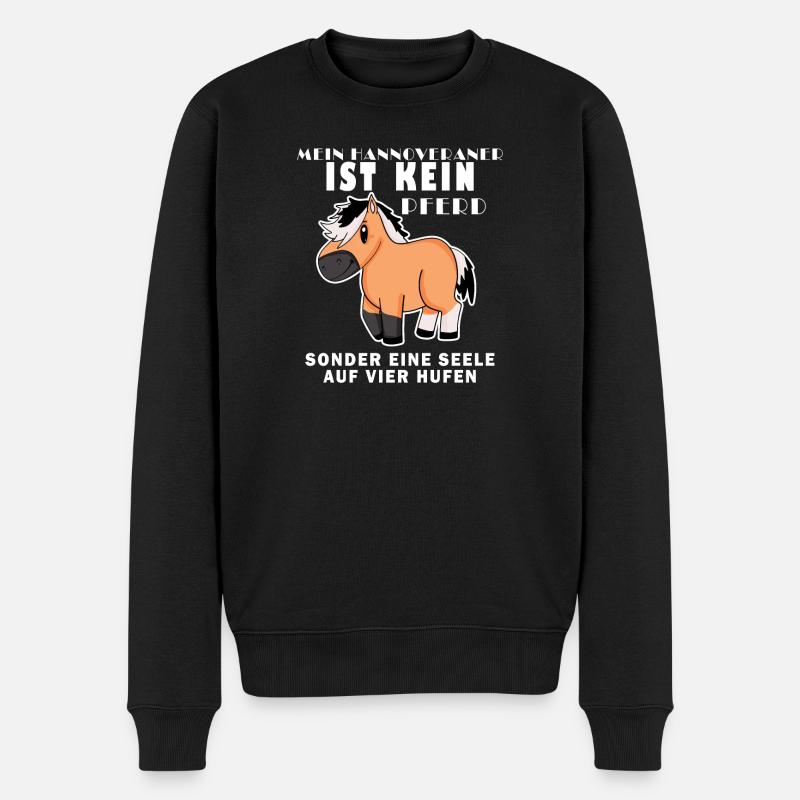 Hannoveraner Pferd Hauspferd - Männer Premium Bio Pullover - Schwarz