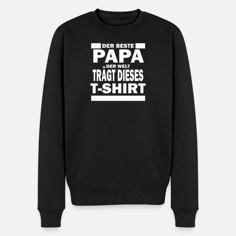 Der Beste Papa - Männer Premium Bio Pullover - Schwarz