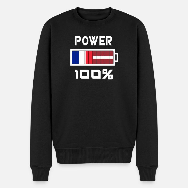 Lettland und Frankreich machen 100% - Männer Premium Bio Pullover - Schwarz