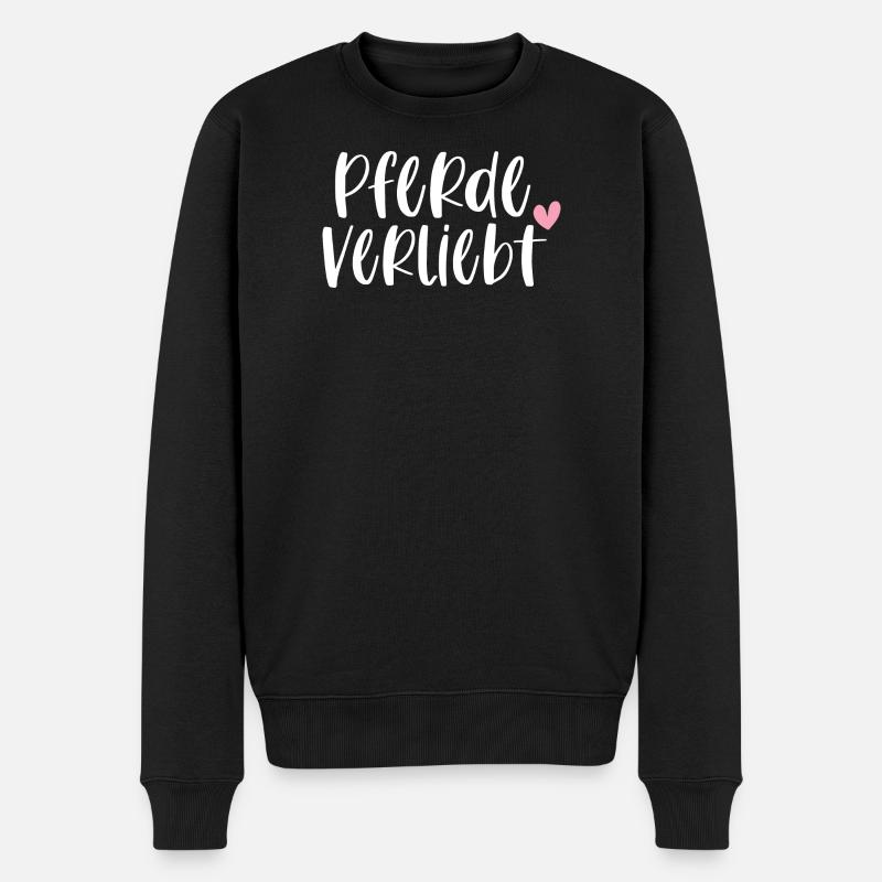 Pferde Pferdeverliebt Pferd Reiten Geschenk - Männer Premium Bio Pullover - Schwarz
