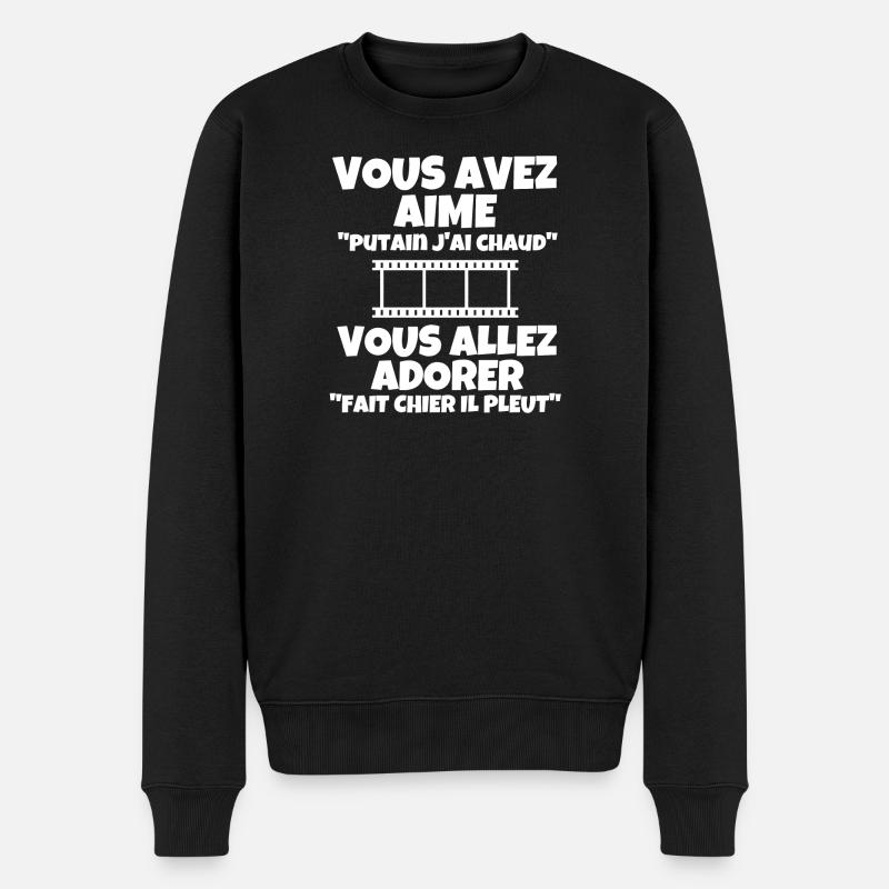 météo, climat, changement climatique - Pull Premium bio Homme - noir