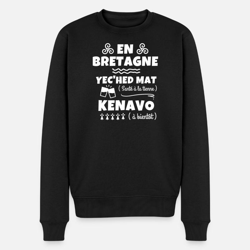 Bretagne, kenavo, je suis Breton - Pull Premium bio Homme - noir