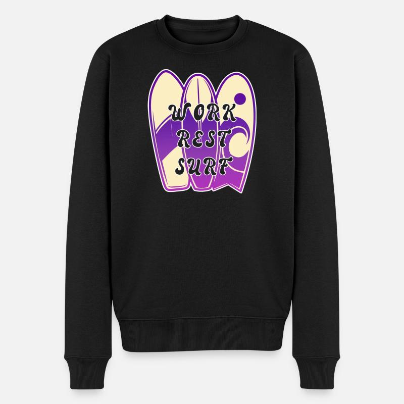 Surfing Spruch Design - Männer Premium Bio Pullover - Schwarz