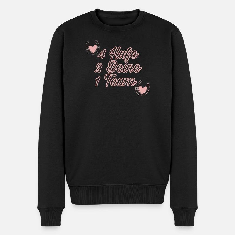 4 Hufe 2 Beine 1 Team - Männer Premium Bio Pullover - Schwarz