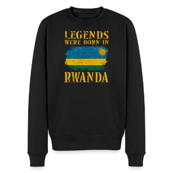 Vintage Design Ruanda Flagge - Männer Premium Bio Pullover - Schwarz - Vorne - Nico (187cm)