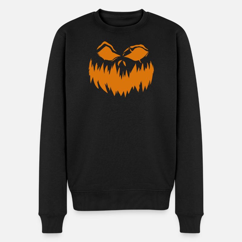 Kürbisfratze 3 - Männer Premium Bio Pullover - Schwarz