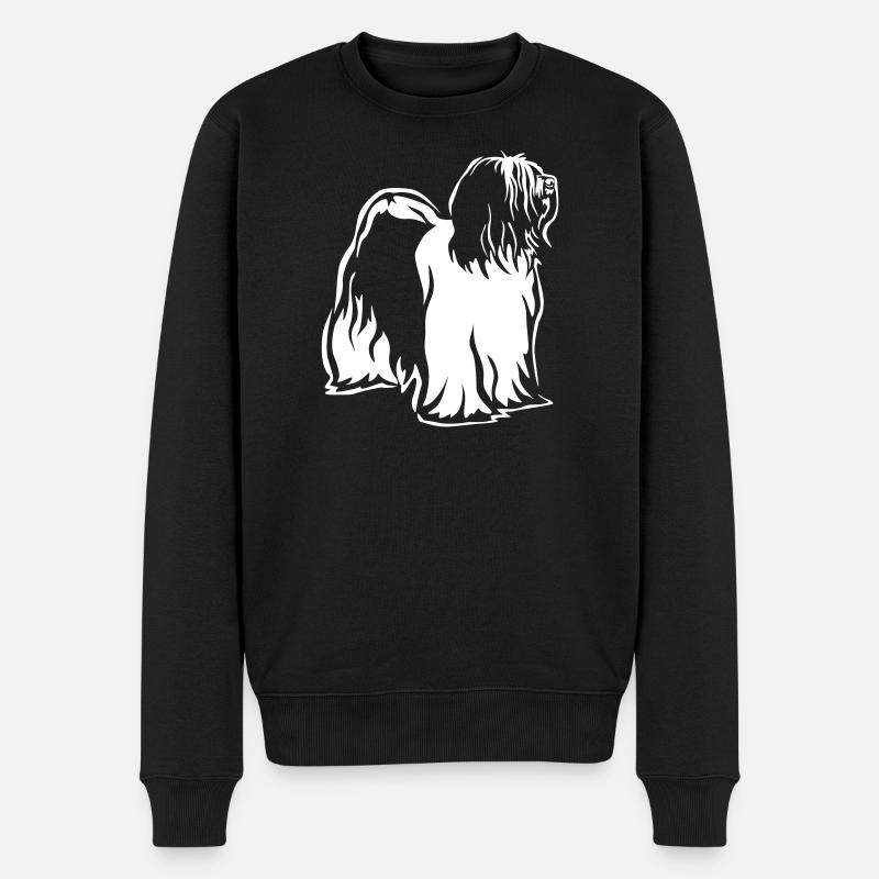 Tibet Terrier "Black Edition" - Männer Premium Bio Pullover - Schwarz