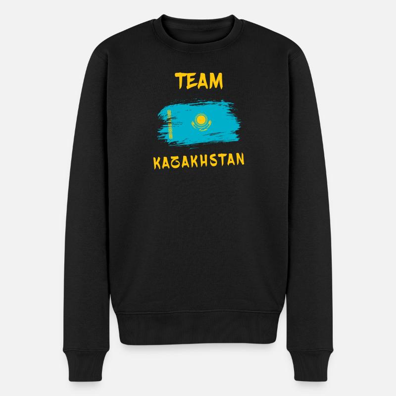 Drapeaux de l'équipe du Kazakhstan - Pull Premium bio Homme - noir