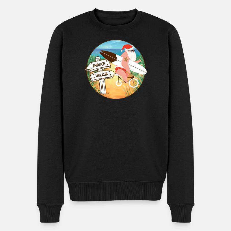 Weihnachtsmann macht Urlaub - Männer Premium Bio Pullover - Schwarz