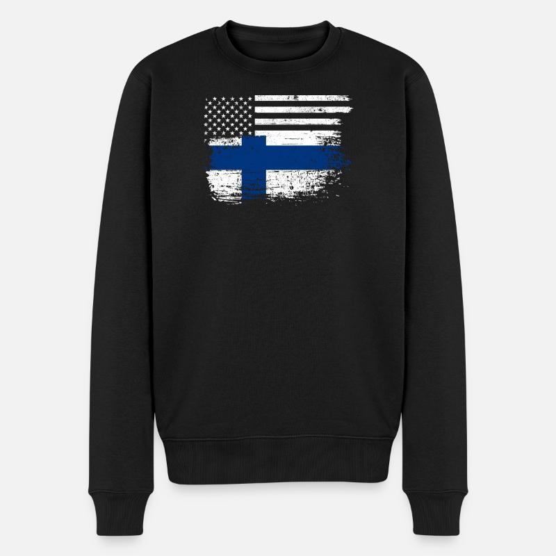 Drapeau américain de la Finlande - Pull Premium bio Homme - noir