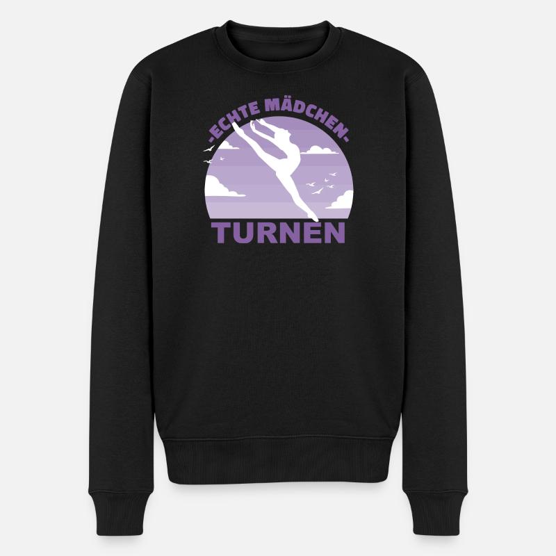 Turnen Mädchen Sport Hobby Gymnastik Geschenk - Männer Premium Bio Pullover - Schwarz