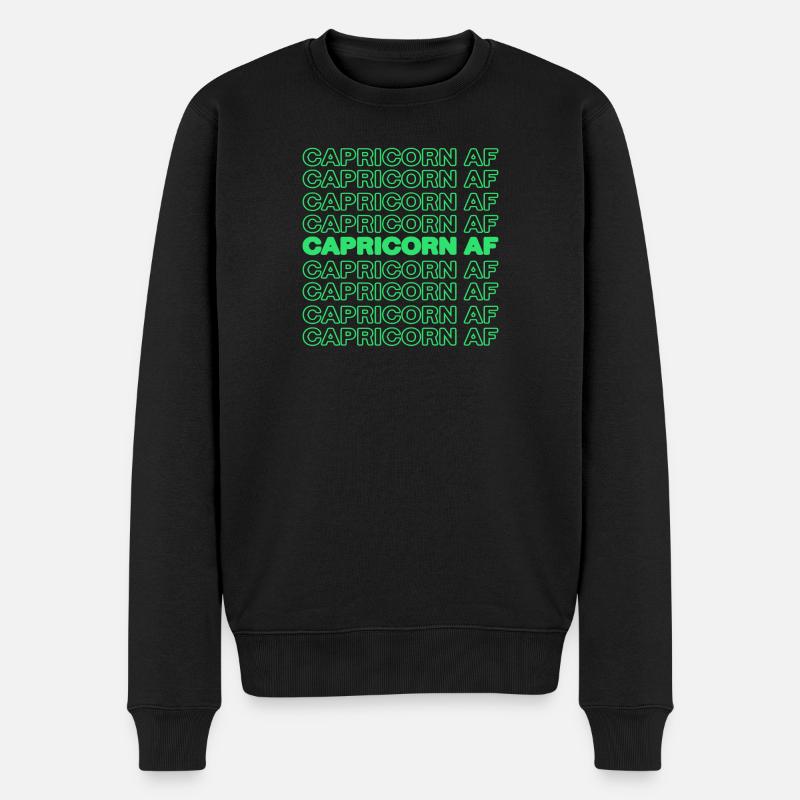 Tierkreiszeichen Steinbock Statement Aberglaube - Männer Premium Bio Pullover - Schwarz