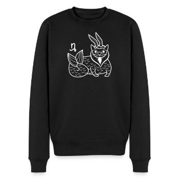 Superstition Galaxie Ésotérique Capricorne Signe du zodiaque - Pull Premium bio Homme - noir - Devant - Nico (187cm)