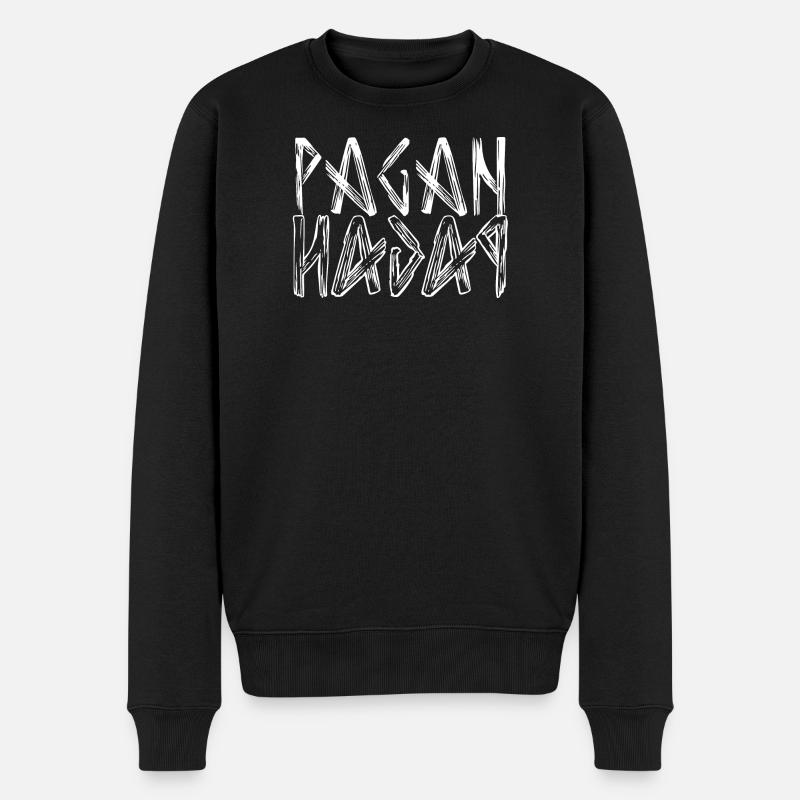 Pagan Schriftzug Logo - Männer Premium Bio Pullover - Schwarz