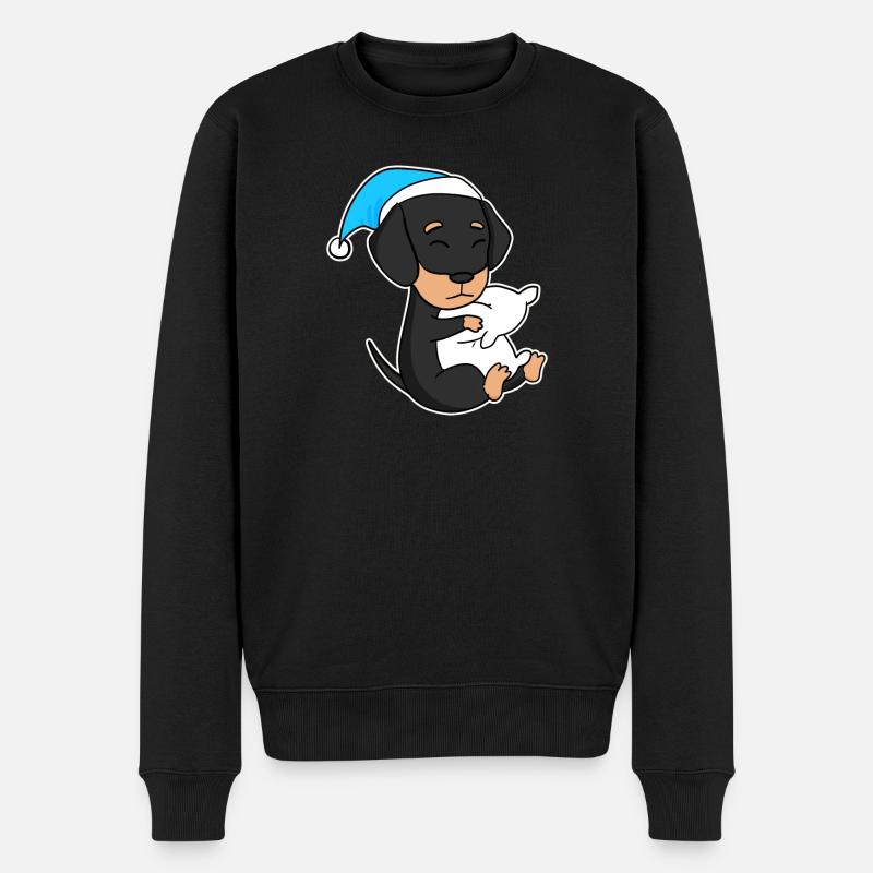 Hund Hunderasse Dackel Dachshund - Männer Premium Bio Pullover - Schwarz