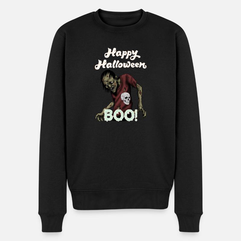 MASO - ZOMBIE MONSTER HALLOOWEEN MARBOSSTA - Männer Premium Bio Pullover - Schwarz