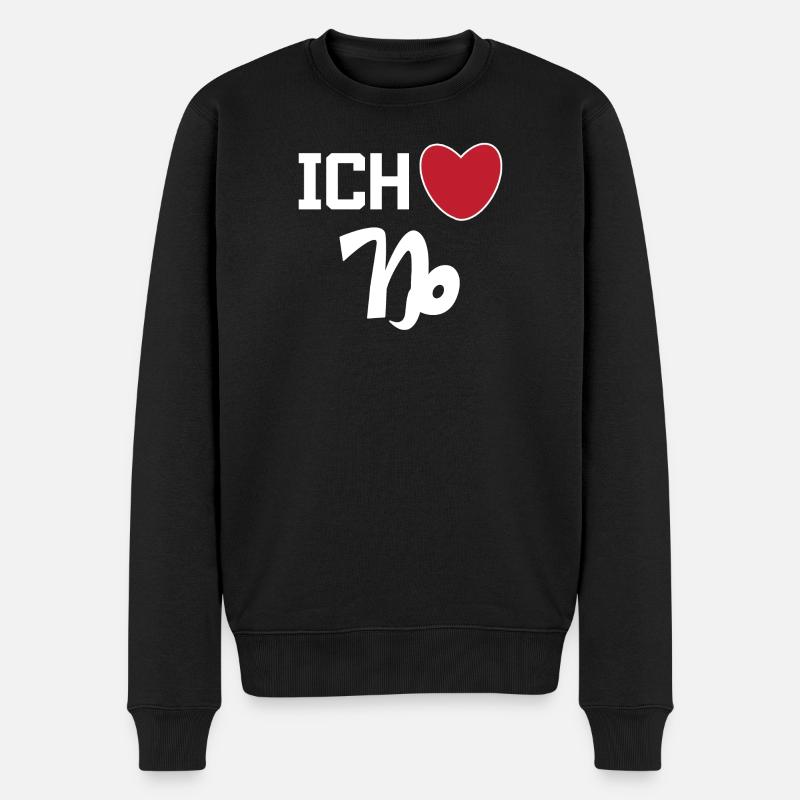 Steinbock Herz Statement Horoskop Sternzeichen - Männer Premium Bio Pullover - Schwarz