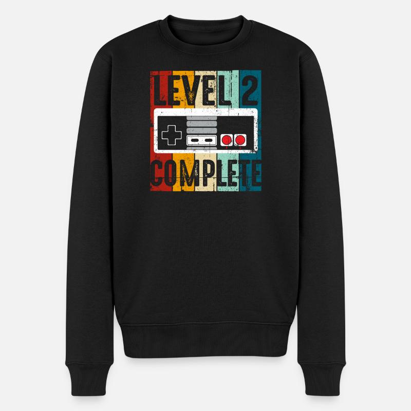 Level 2 Komplette Retro-Konsole - Männer Premium Bio Pullover - Schwarz
