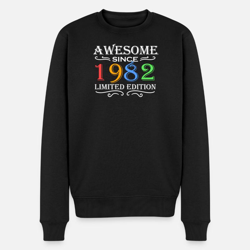 1982 - Jahrgang 1982 - Männer Premium Bio Pullover - Schwarz