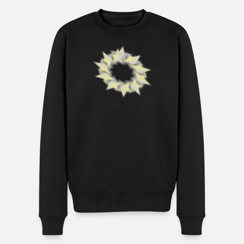 Pattern Star Circle effect - Men's Premium Organic Jumper - black