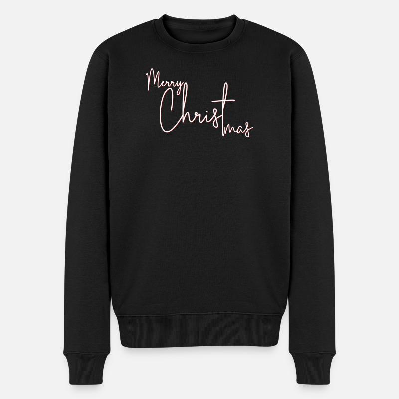 Crimson Script Merry Christmas - Men's Premium Organic Jumper - black
