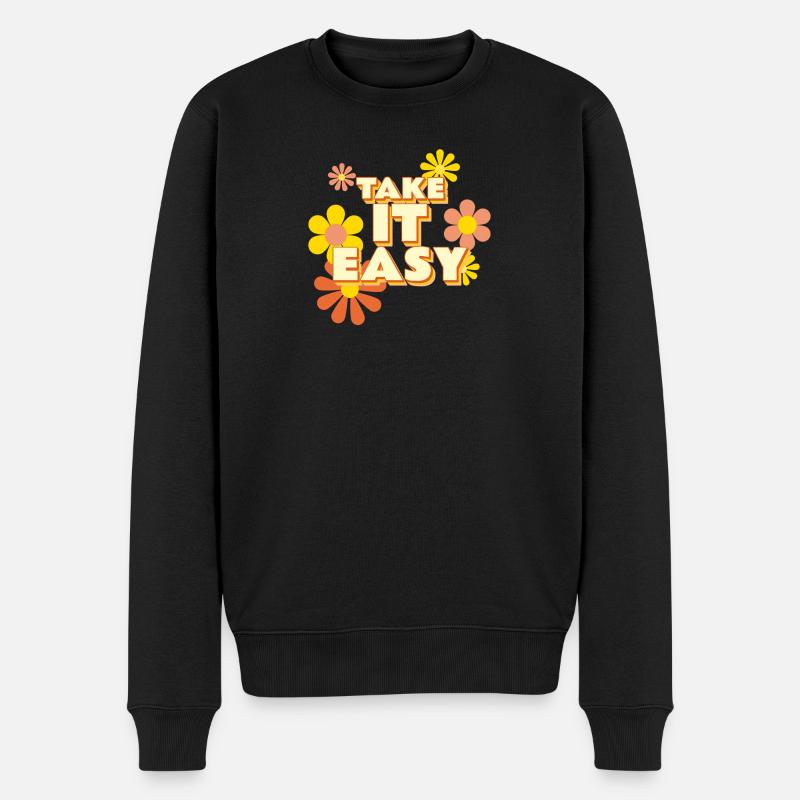Take it Easy - Männer Premium Bio Pullover - Schwarz