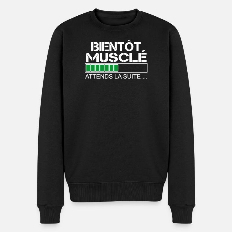 Bientot musclé (blanc et vert) - Pull Premium bio Homme - noir