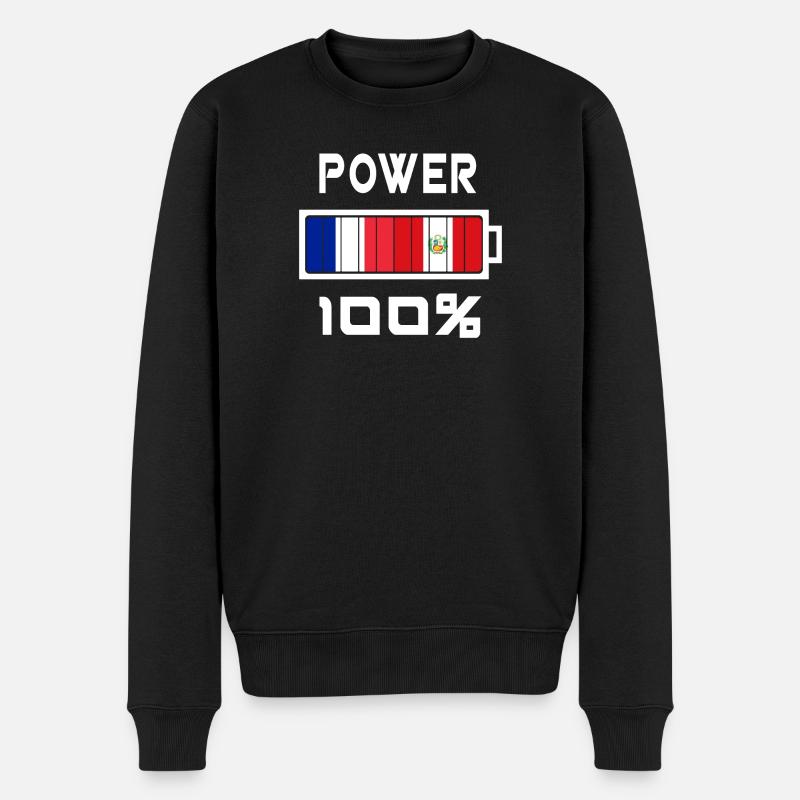 Peru und Frankreich machen 100% - Männer Premium Bio Pullover - Schwarz