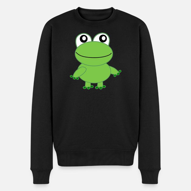 Frosch - Männer Premium Bio Pullover - Schwarz