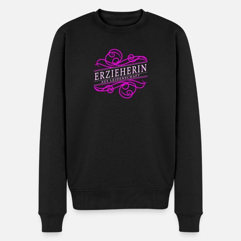 Erzieherin aus Leidenschaft - Männer Premium Bio Pullover - Schwarz