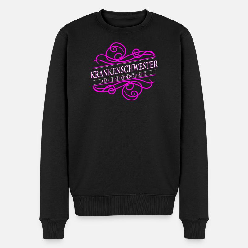 Krankenschwester aus Leidenschaft - Männer Premium Bio Pullover - Schwarz