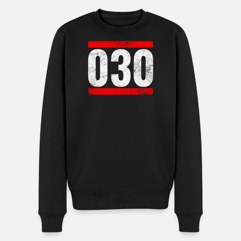 030 - Männer Premium Bio Pullover - Schwarz