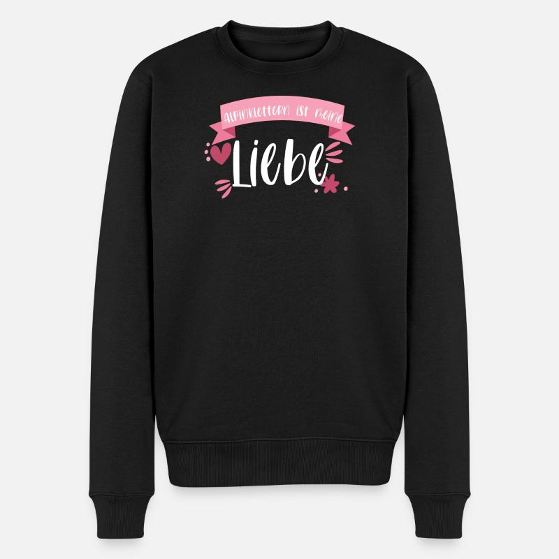 Klettern Alpinklettern Liebe Berge Geschenk - Männer Premium Bio Pullover - Schwarz