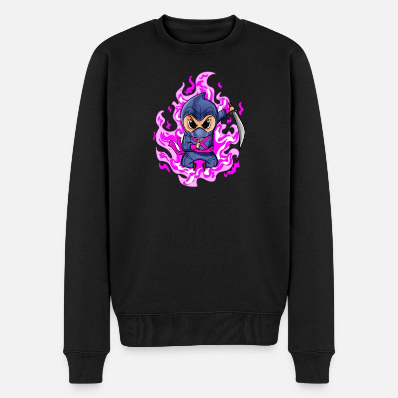 Ninja Girl en rose - Pull Premium bio Homme - noir