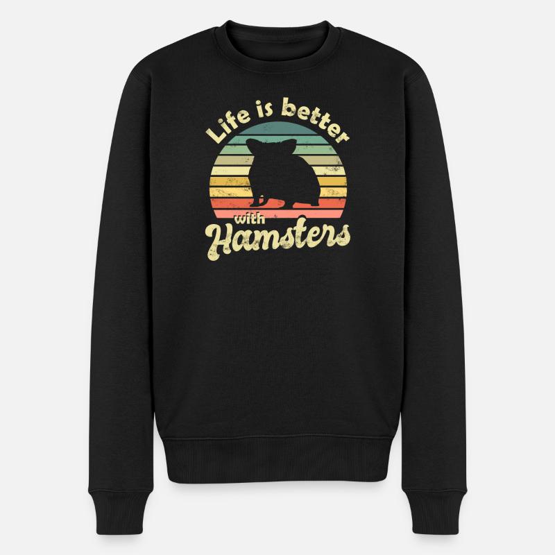 Hamster - Männer Premium Bio Pullover - Schwarz