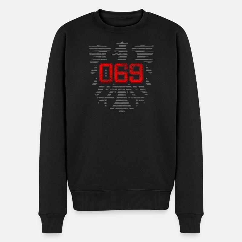 069 Frankfurt - Männer Premium Bio Pullover - Schwarz
