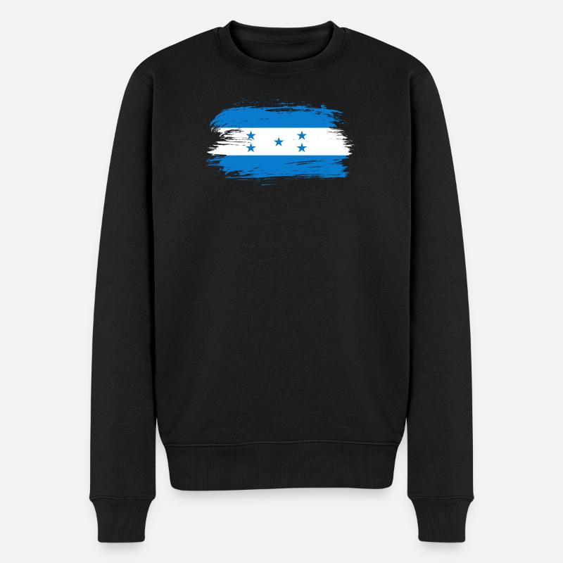 Honduras Flagge - Männer Premium Bio Pullover - Schwarz