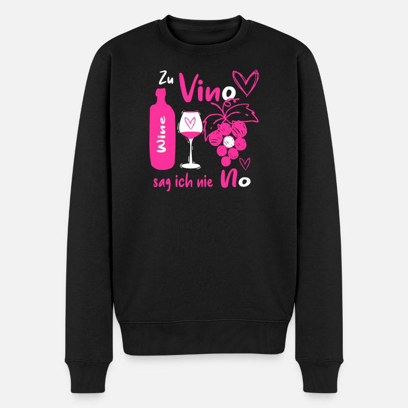 Wein Liebhaber - Männer Premium Bio Pullover - Schwarz