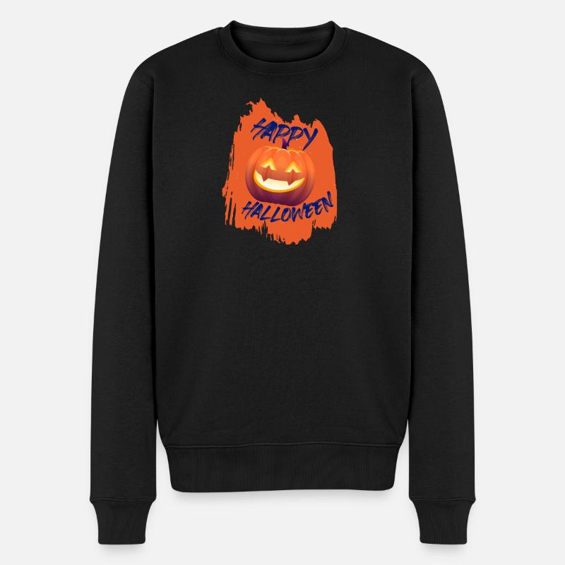 Chemise de citrouille joyeuse d’Halloween - Pull Premium bio Homme - noir