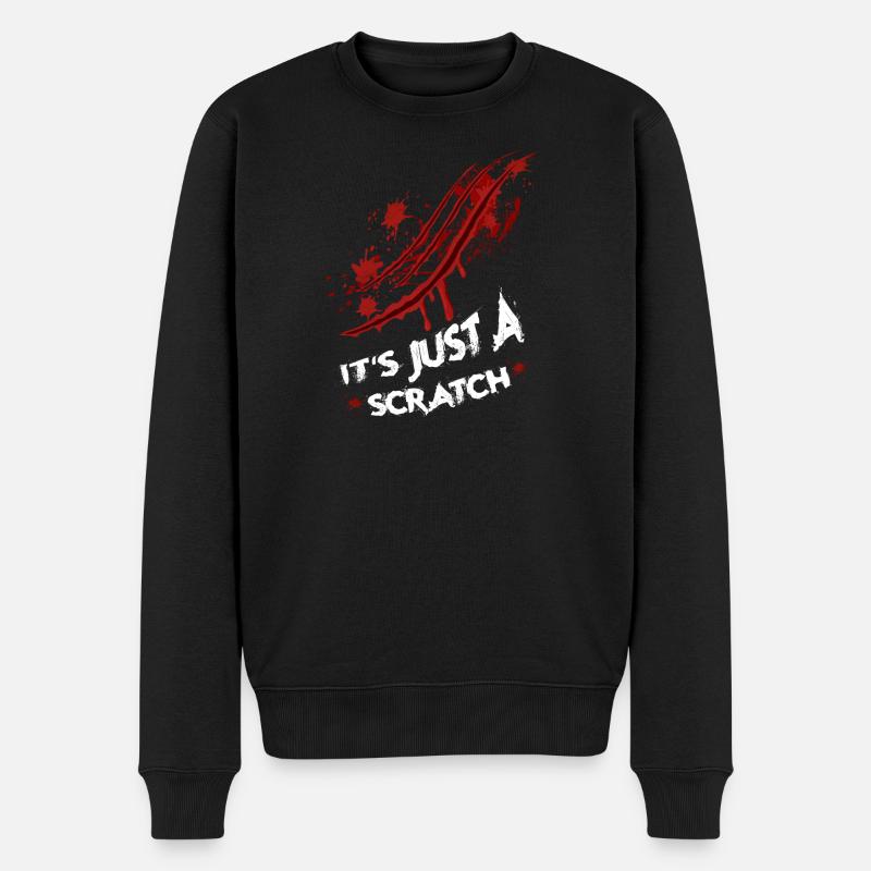 Halloween Kratzspur - Männer Premium Bio Pullover - Schwarz