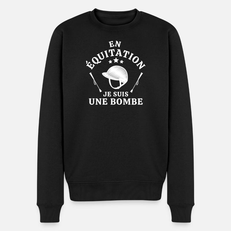 cheval, équitation, passionné d'équitation - Pull Premium bio Homme - noir