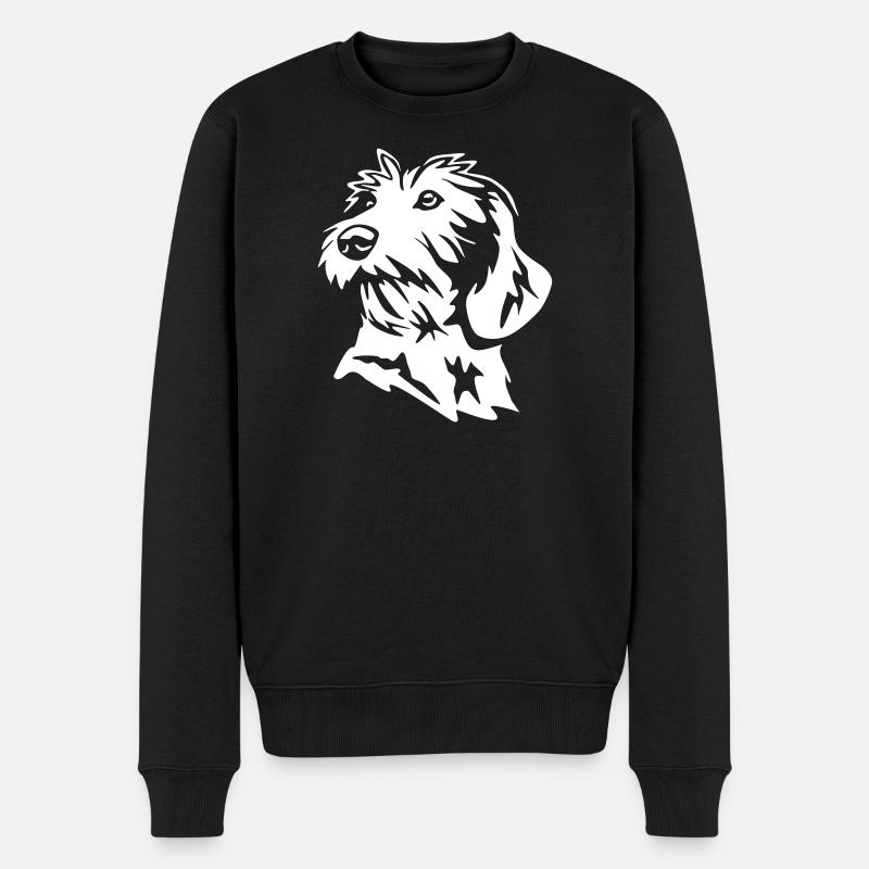 Tête de teckel « Black Edition » - Pull Premium bio Homme - noir