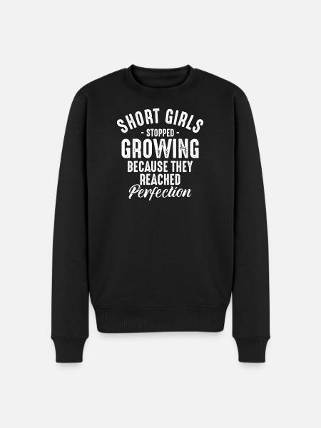 Kleine Mädchen erreichten Perfektion - Männer Premium Bio Pullover - Schwarz
